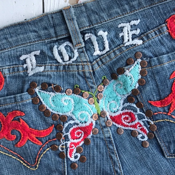 People for Peace Rare Embroidered Love Jeans - Picture 6 of 7